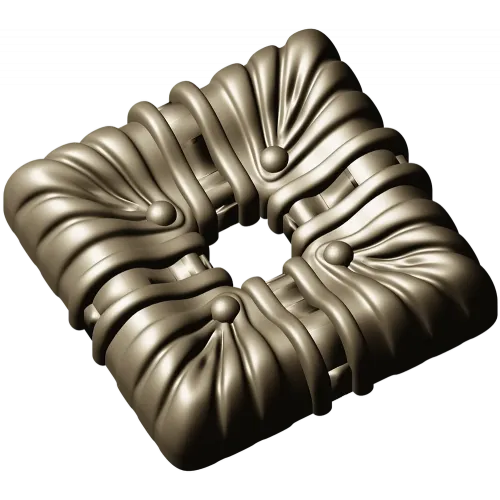 Draped Square Rosette - STL 3D model for CNC carving