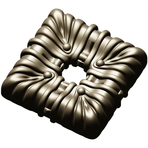 Draped Square Rosette - STL 3D model for CNC carving