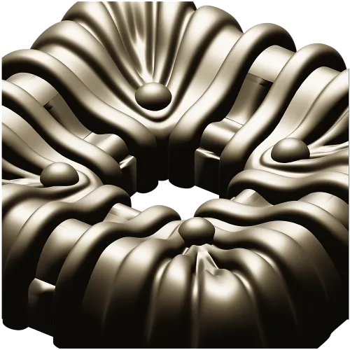 Draped Square Rosette - STL 3D model for CNC carving