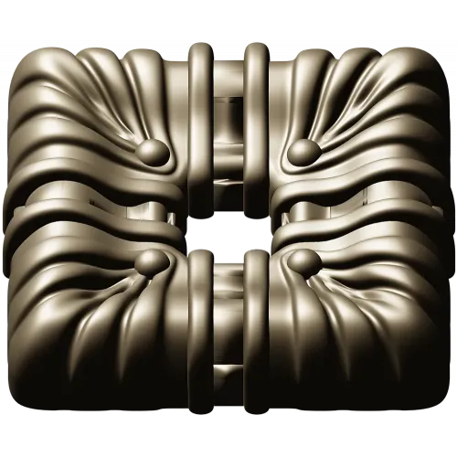 Draped Square Rosette - STL 3D model for CNC carving