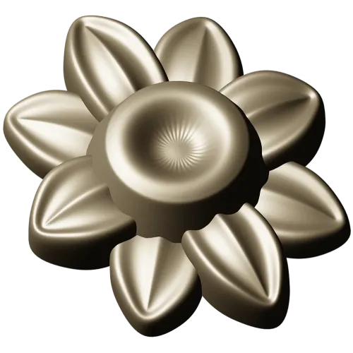 Floral Rosette STL 3D Model for CNC Carving