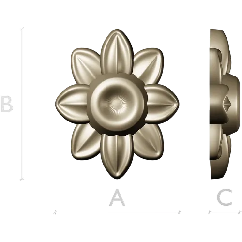 Floral Rosette STL 3D Model for CNC Carving