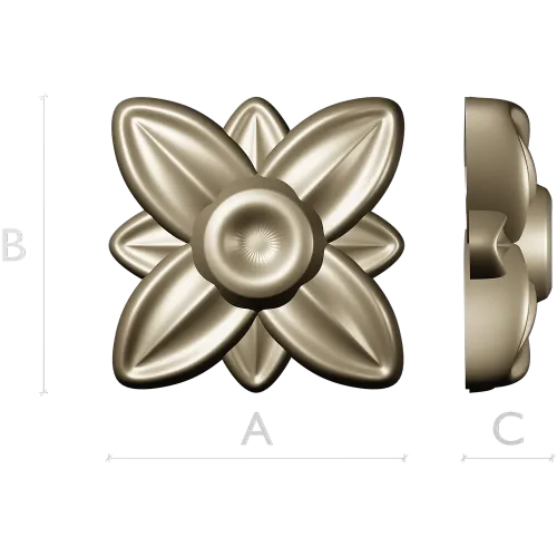 Floral rosette stl 3D model for CNC routing