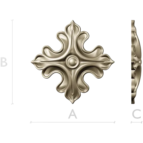 Acanthus Rosette STL for CNC - high-relief decorative 3D model