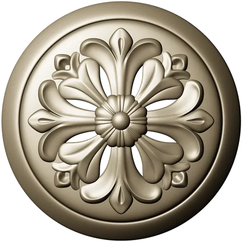 Florentine Bloom - round floral rosette STL for CNC carving