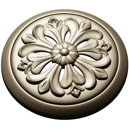 Florentine Bloom - round floral rosette STL for CNC carving