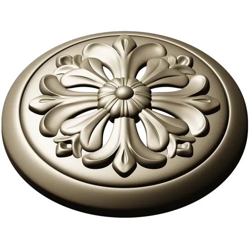 Florentine Bloom - round floral rosette STL for CNC carving