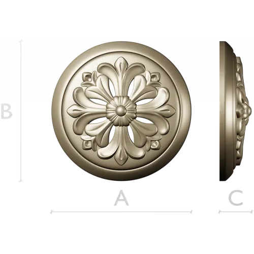 Florentine Bloom - round floral rosette STL for CNC carving