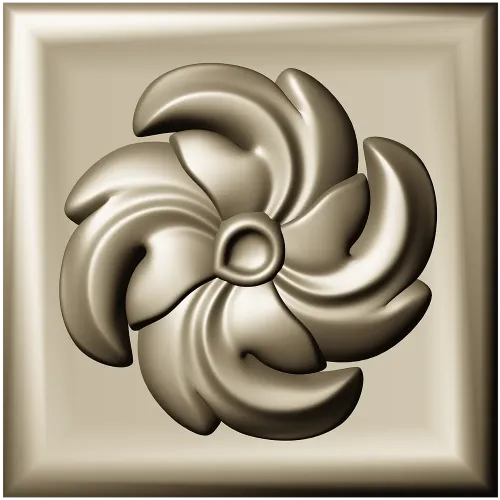 Spiral Blossom Rosette - STL 3D Model for CNC