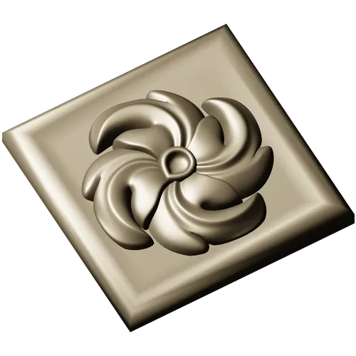 Spiral Blossom Rosette - STL 3D Model for CNC