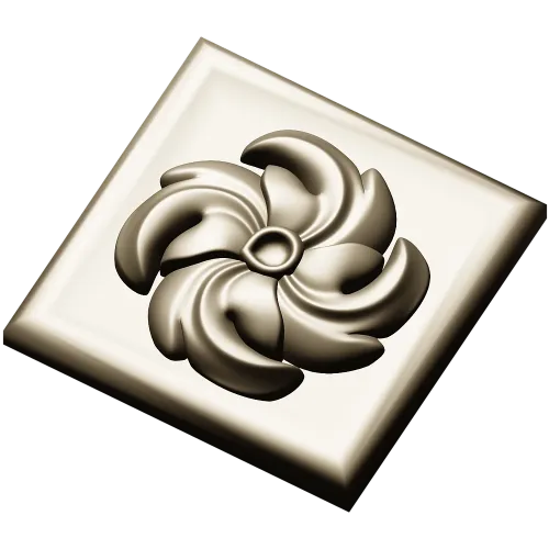 Spiral Blossom Rosette - STL 3D Model for CNC