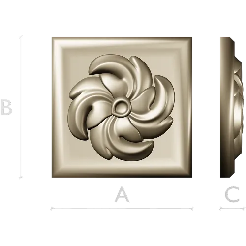 Spiral Blossom Rosette - STL 3D Model for CNC