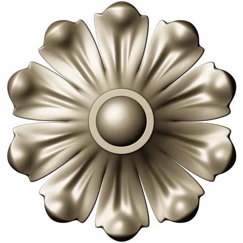 Floral Rosette STL 3D Model for CNC Routing - High-Relief Medallion