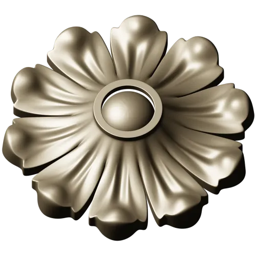 Floral Rosette STL 3D Model for CNC Routing - High-Relief Medallion