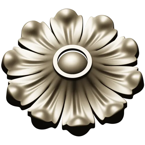 Floral Rosette STL 3D Model for CNC Routing - High-Relief Medallion