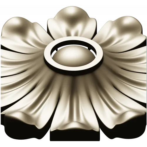Floral Rosette STL 3D Model for CNC Routing - High-Relief Medallion