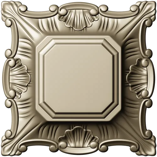 Baroque Shell Rosette - STL 3D model for CNC