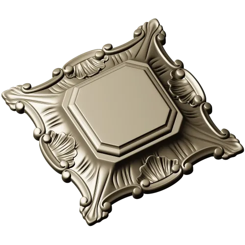 Baroque Shell Rosette - STL 3D model for CNC