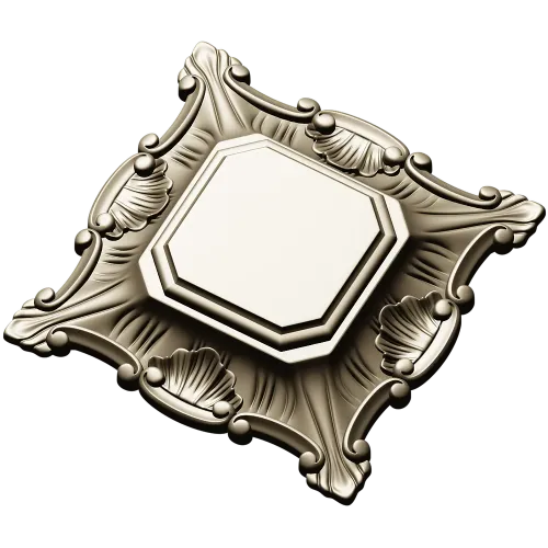 Baroque Shell Rosette - STL 3D model for CNC