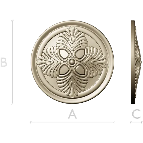 Florentine Quad Rosette - STL 3D model for CNC