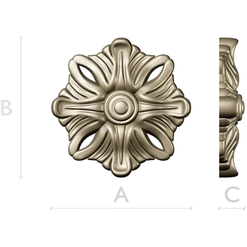 Florentine Ribbon Rosette - detailed rosette 3D model STL for CNC
