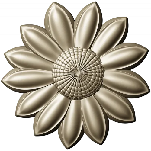 Sunflower Rosette 3D STL for CNC