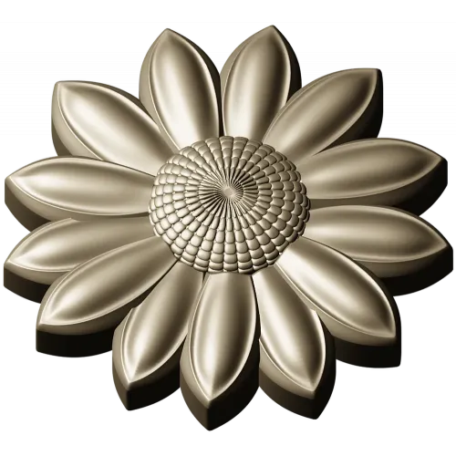 Sunflower Rosette 3D STL for CNC