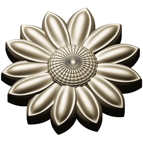 Sunflower Rosette 3D STL for CNC