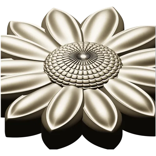 Sunflower Rosette 3D STL for CNC