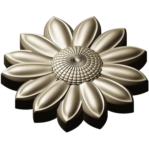 Sunflower Rosette 3D STL for CNC