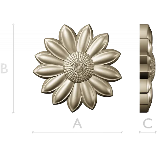Sunflower Rosette 3D STL for CNC