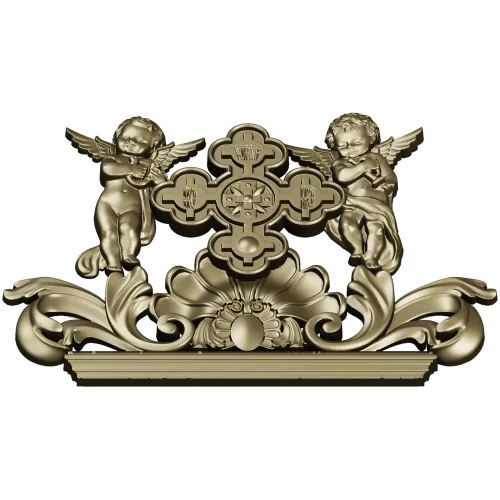 Ангельский картуш с крестом - 3D модель STL для ЧПУ