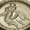 Круглый медальон с ангелом - высокодетализированная stl модель для ЧПУ