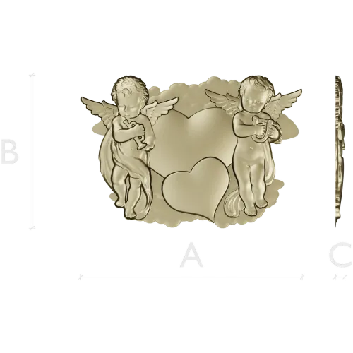 Сердечный дуэт ангелов - 3D модель STL для ЧПУ