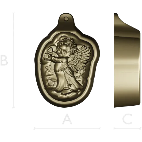 Ангел-Хранитель - STL модель медальона для ЧПУ