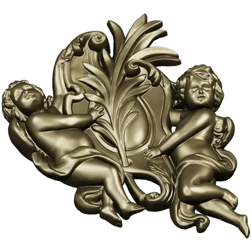 Картуш с ангелами - 3D STL для ЧПУ