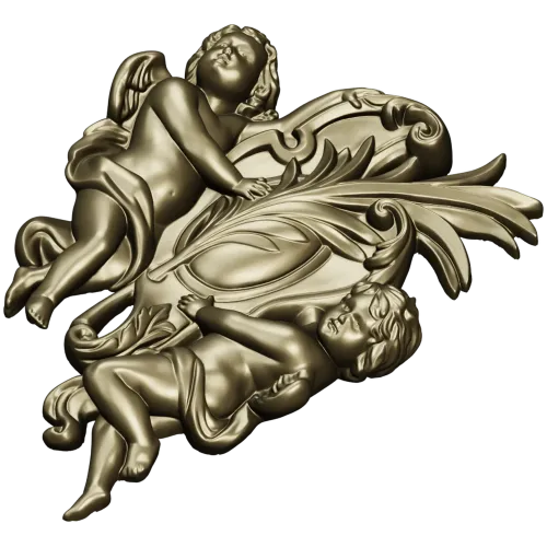 Картуш с ангелами - 3D STL для ЧПУ