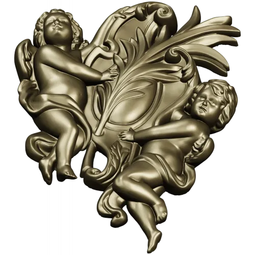 Картуш с ангелами - 3D STL для ЧПУ