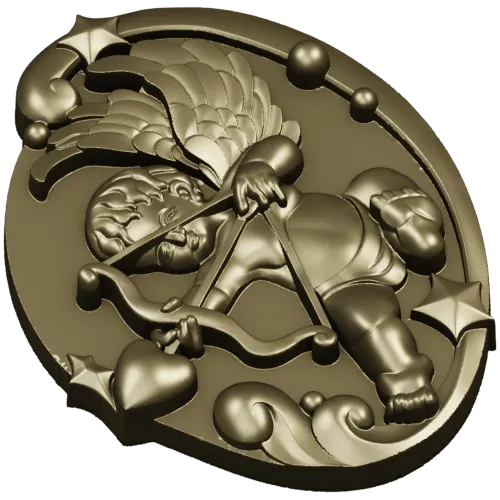 Амур в овальном медальоне - 3D STL модель для ЧПУ