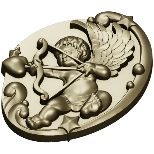 Амур в овальном медальоне - 3D STL модель для ЧПУ