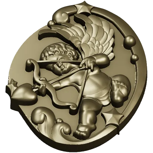 Амур в овальном медальоне - 3D STL модель для ЧПУ