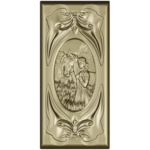 Decorative STL panel "White Rus: Maiden and Steed" - 3D model for CNC