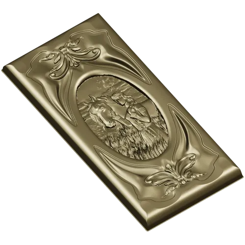 Decorative STL panel "White Rus: Maiden and Steed" - 3D model for CNC