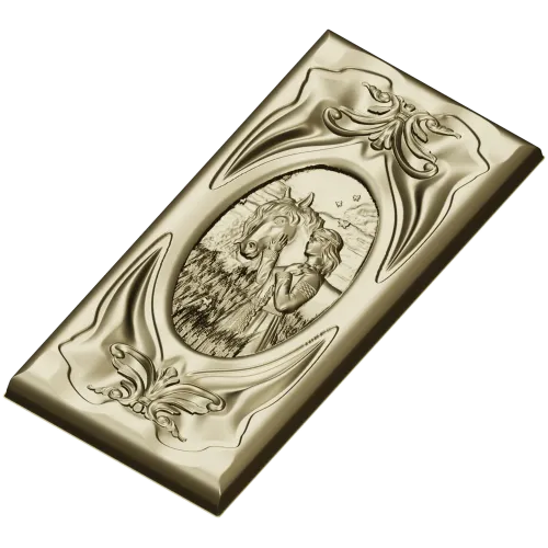Decorative STL panel "White Rus: Maiden and Steed" - 3D model for CNC