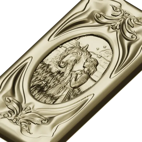 Decorative STL panel "White Rus: Maiden and Steed" - 3D model for CNC