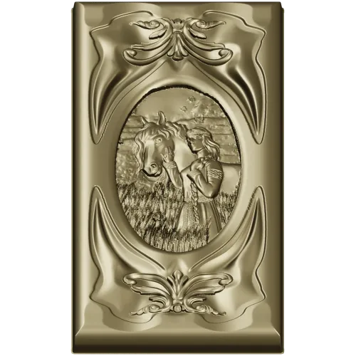 Decorative STL panel "White Rus: Maiden and Steed" - 3D model for CNC