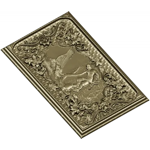 Панно "Гамаюн" - 3D модель STL для ЧПУ, барочный рельеф