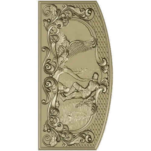 Gamayun Relief Panel STL for CNC carving