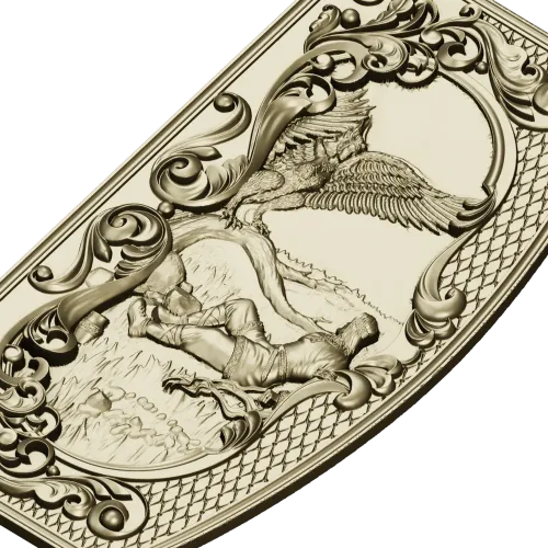 Gamayun Relief Panel STL for CNC carving