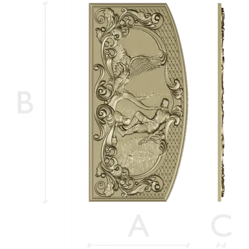 Gamayun Relief Panel STL for CNC carving